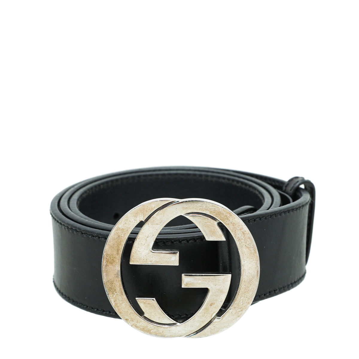 Gucci Black Double G Leather Belt 36-Gucci-THE CLOSET