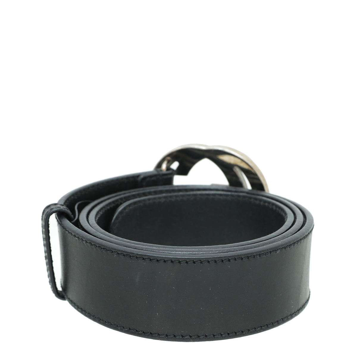 Gucci Black Double G Leather Belt 36-Gucci-THE CLOSET