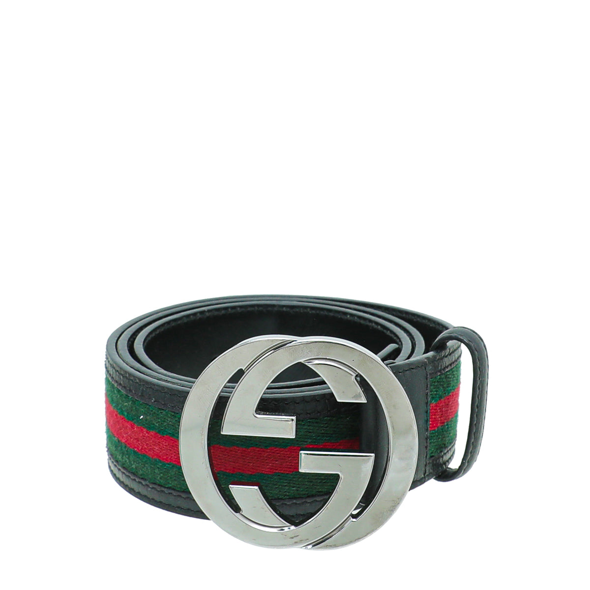 Gucci Black GG Buckle Web Belt 34-Gucci-THE CLOSET