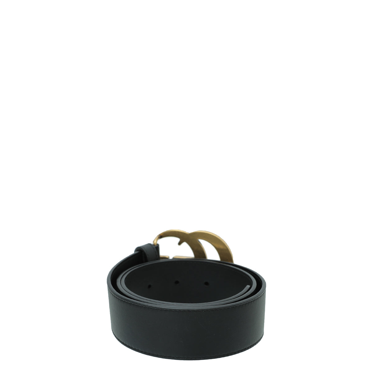 Gucci Black Double G Buckle 2015 Re-Edition Wide Belt 30-Gucci-THE CLOSET