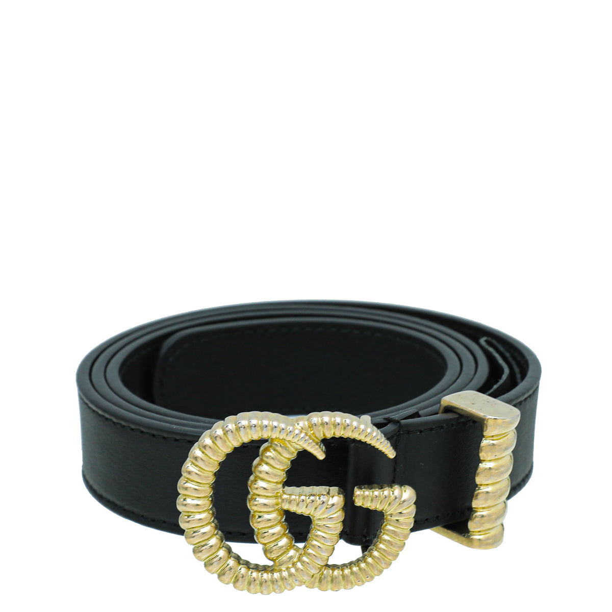 Gucci Black Torchon Double G Buckle Belt 34