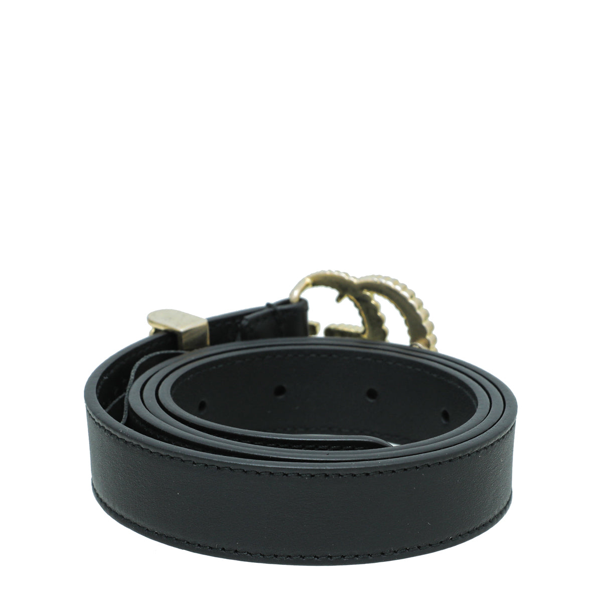 Gucci Black Torchon Double G Buckle Belt 34-Gucci-THE CLOSET