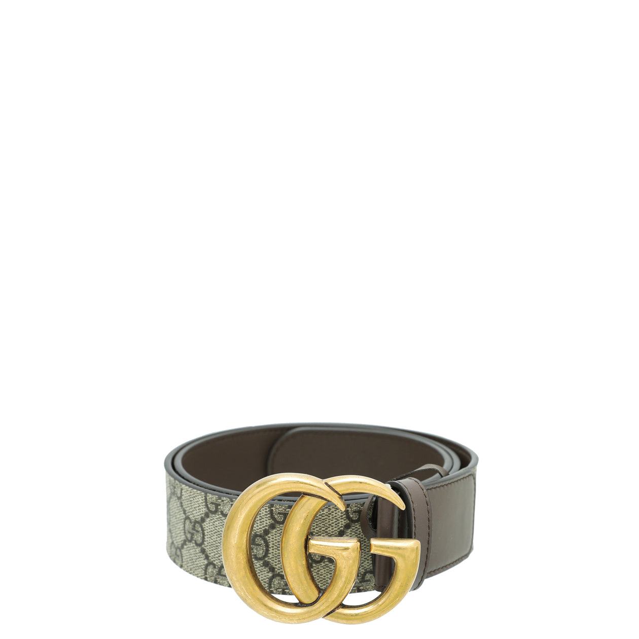 Gucci Bicolor GG Supreme Double G Buckle Belt 36