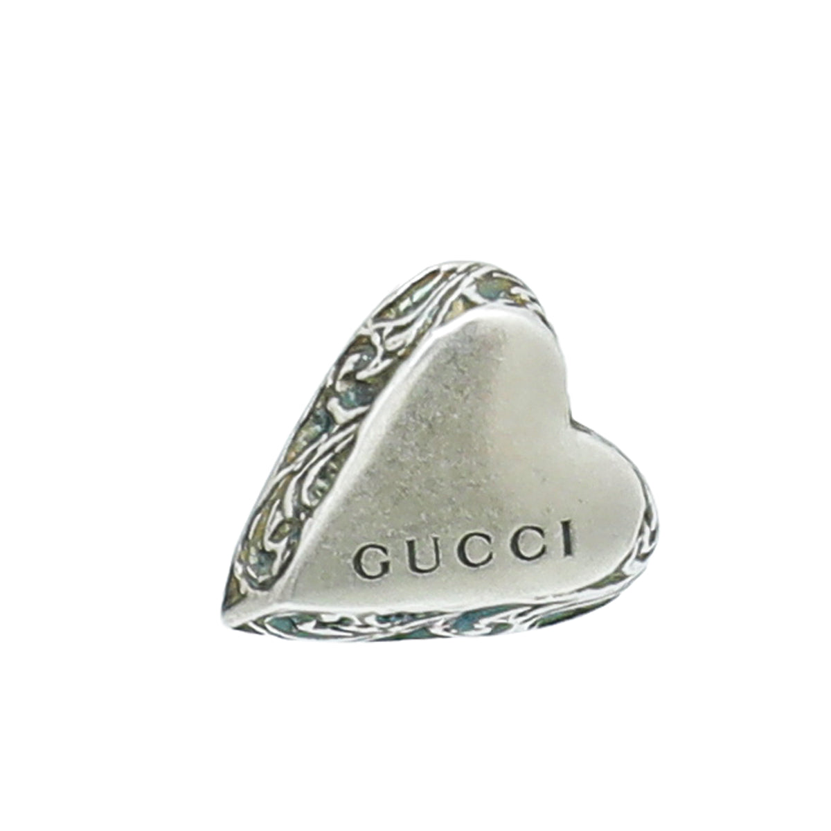 Gucci Silver Logo Heart Studs Mini Earrings