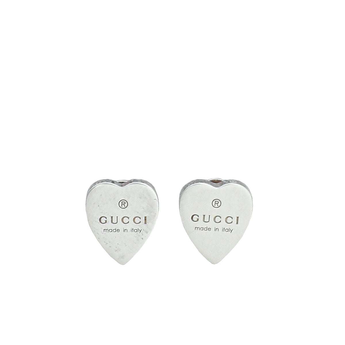 Gucci Silver Trademark Heart Earrings-Gucci-THE CLOSET