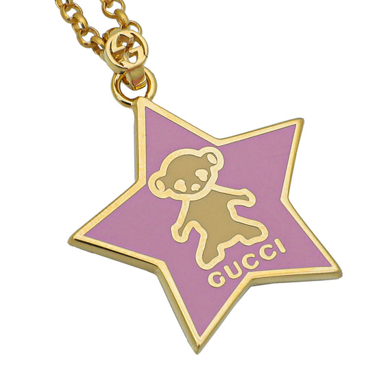 Gucci Pink Star-Teddy Pendant Necklace