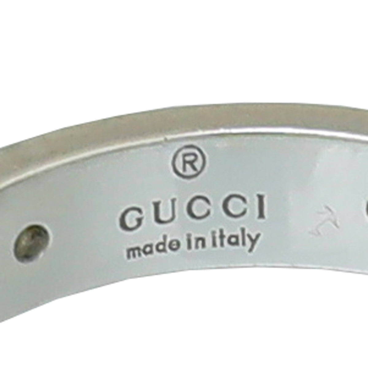 Gucci 18K White Gold Diamond GG Icon Thin Ring 14