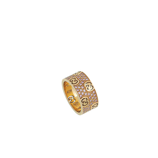Gucci 18K Pink Gold Pink Sapphire Icon Stardust Ring 12