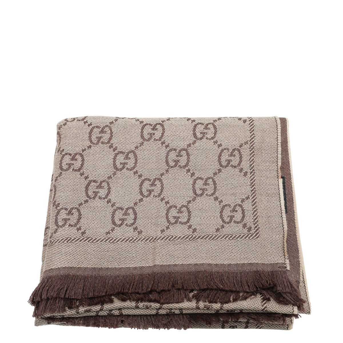 Gucci Brown GG Wool Scarf-Gucci-THE CLOSET