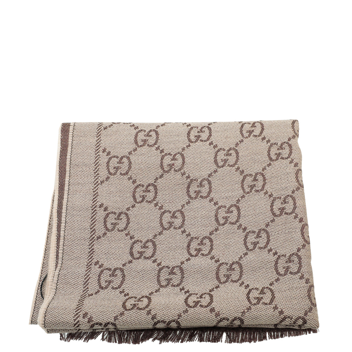 Gucci Brown GG Wool Scarf-Gucci-THE CLOSET