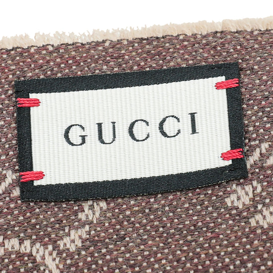 Gucci Brown GG Wool Scarf