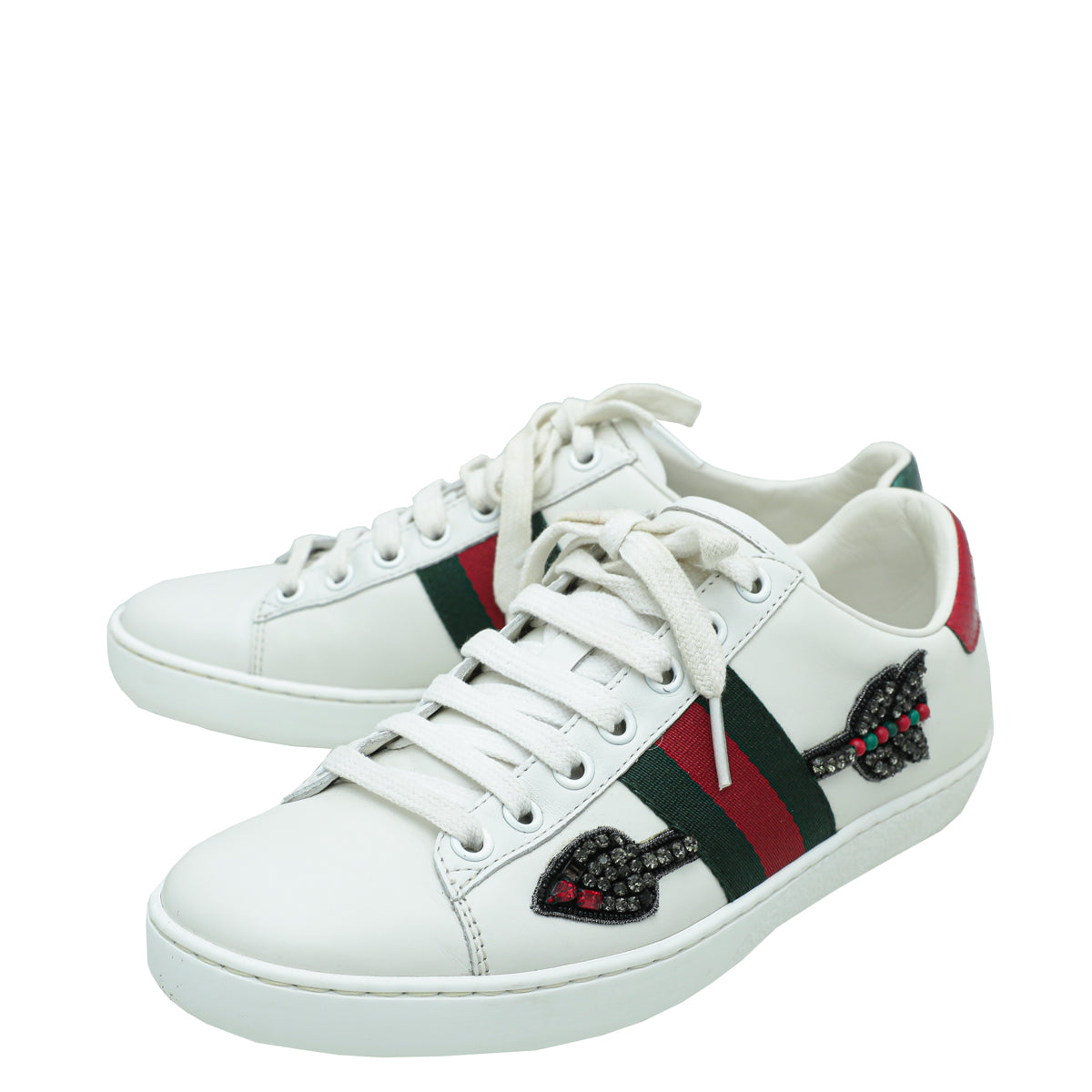 Gucci White Ace Embroidered Arrow Sneaker 36-Gucci-THE CLOSET