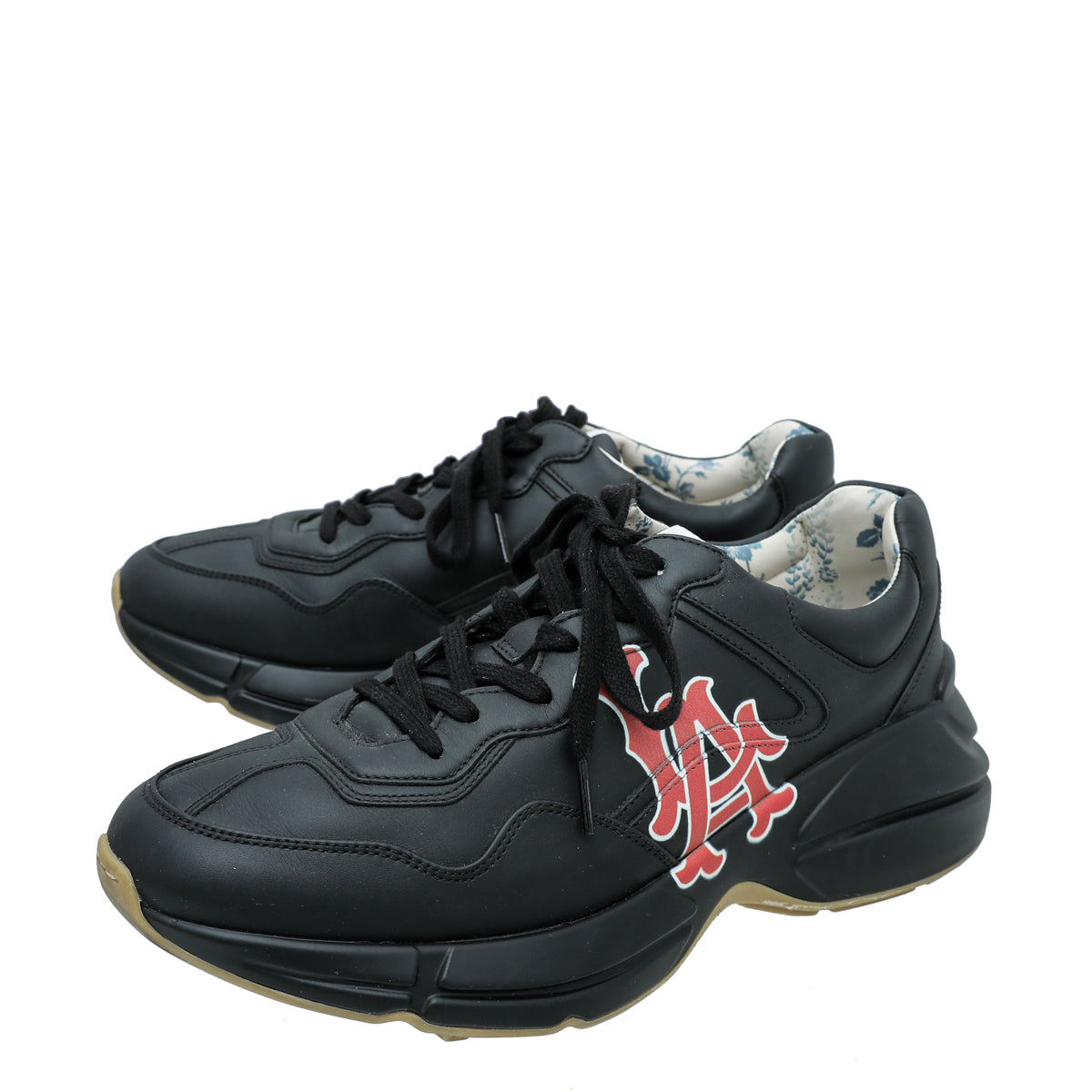 Gucci Black Rhyton LA Angels Print Sneaker 7.5-Gucci-THE CLOSET