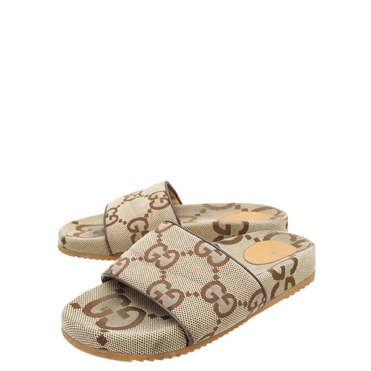 Gucci Bicolor GG Slide Maxi Sandals 9-Gucci-THE CLOSET