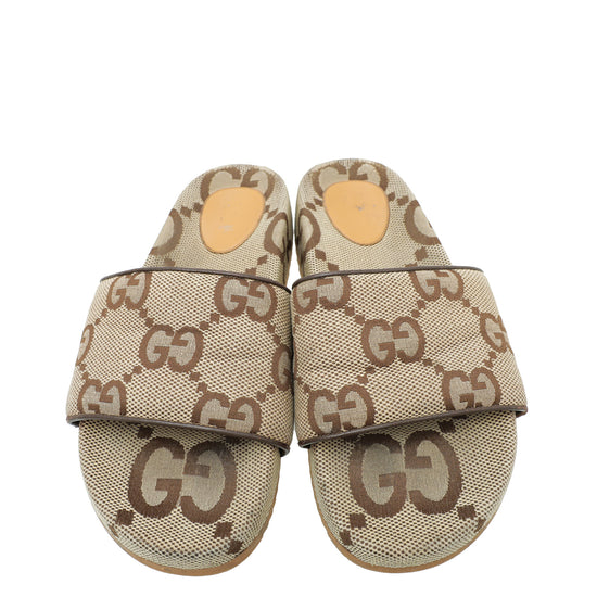 Load image into Gallery viewer, Gucci Bicolor GG Slide Maxi Sandals 9

