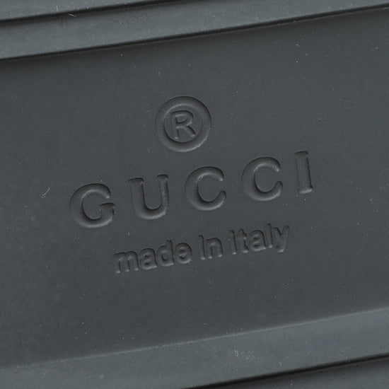 Gucci Black G Rubber Mini Double Sandal 34