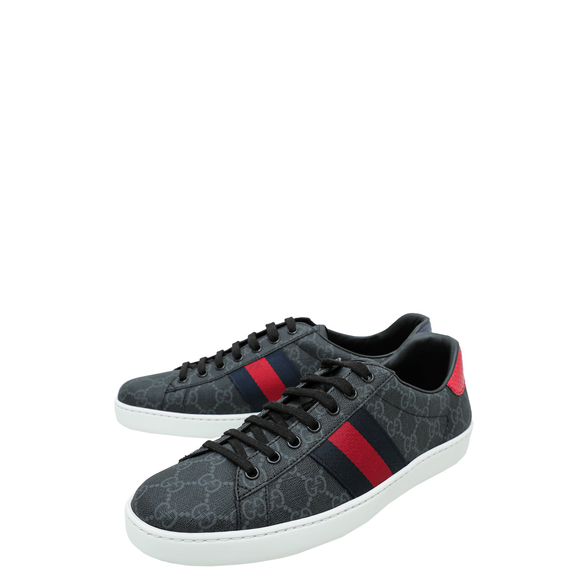 Gucci Black GG Supreme Ace Men Sneaker 8.5-Gucci-THE CLOSET