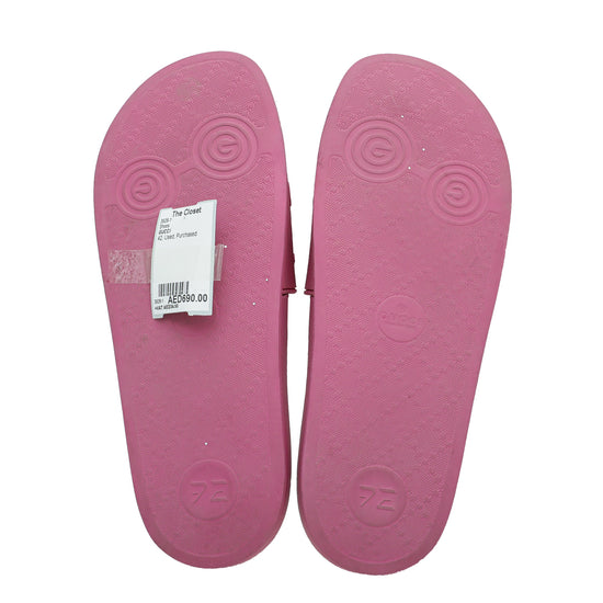 Gucci Pink Logo Rubber Slide Sandal 42