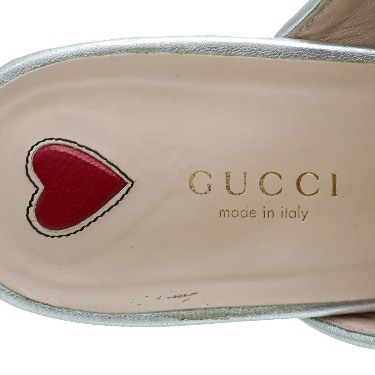 Gucci Silver Glitter Princetown Mules 39.5
