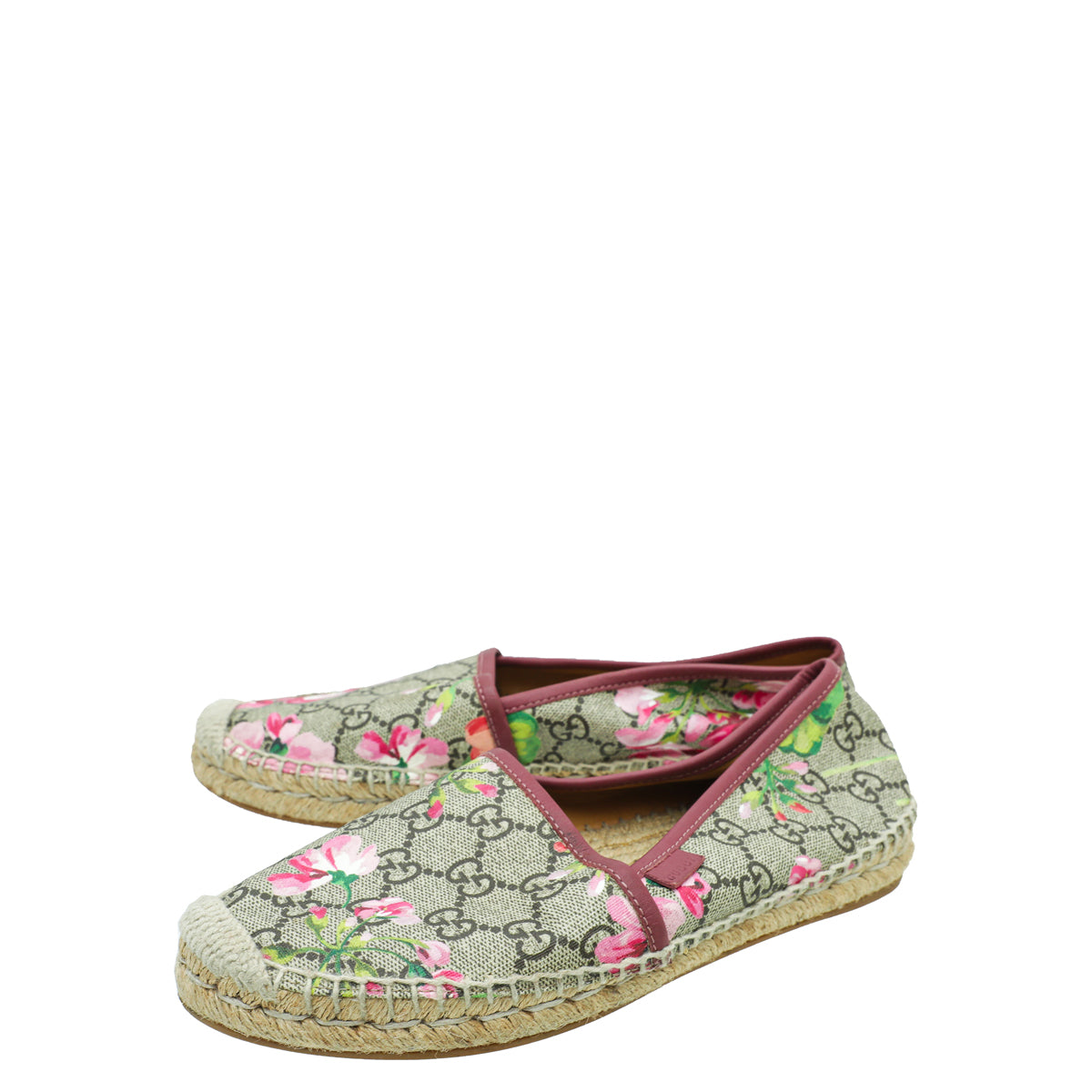Gucci Ebony Multicolor GG Supreme Blooms Print Espadrille 37-Gucci-THE CLOSET