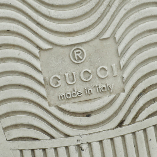 Gucci White Ace Web Pearl Studs Sneaker 37