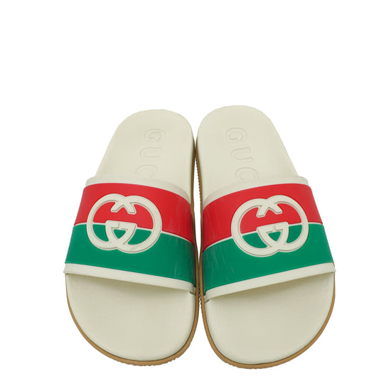 Shop Gucci Slide Sandals With Interlocking G