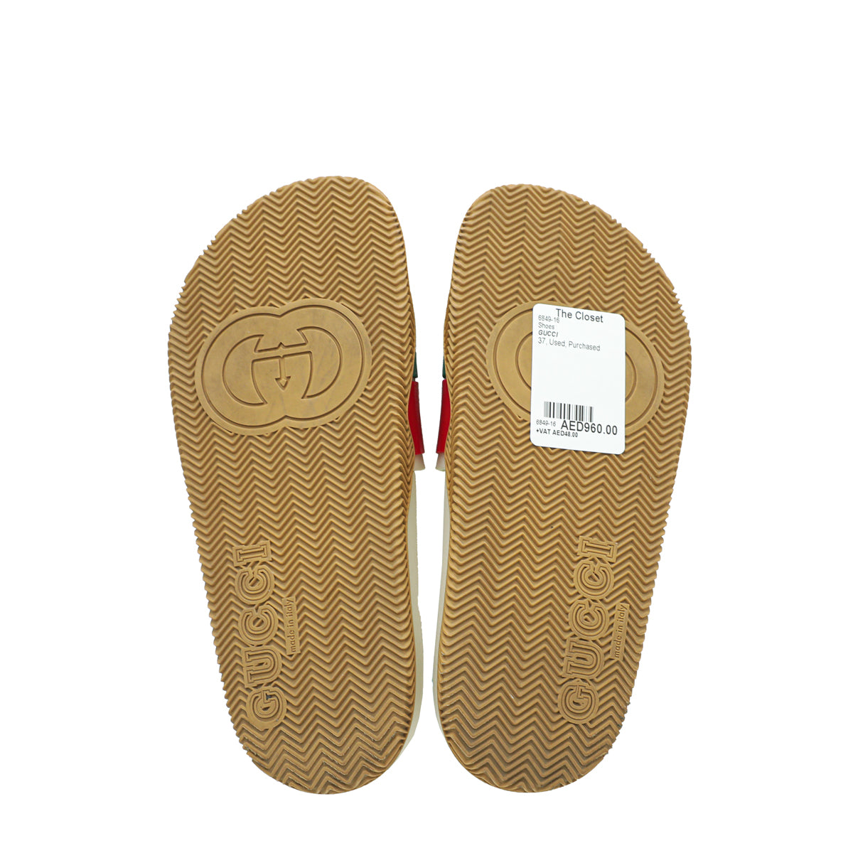 Gucci Tricolor Interlocking G Slide Sandal 37