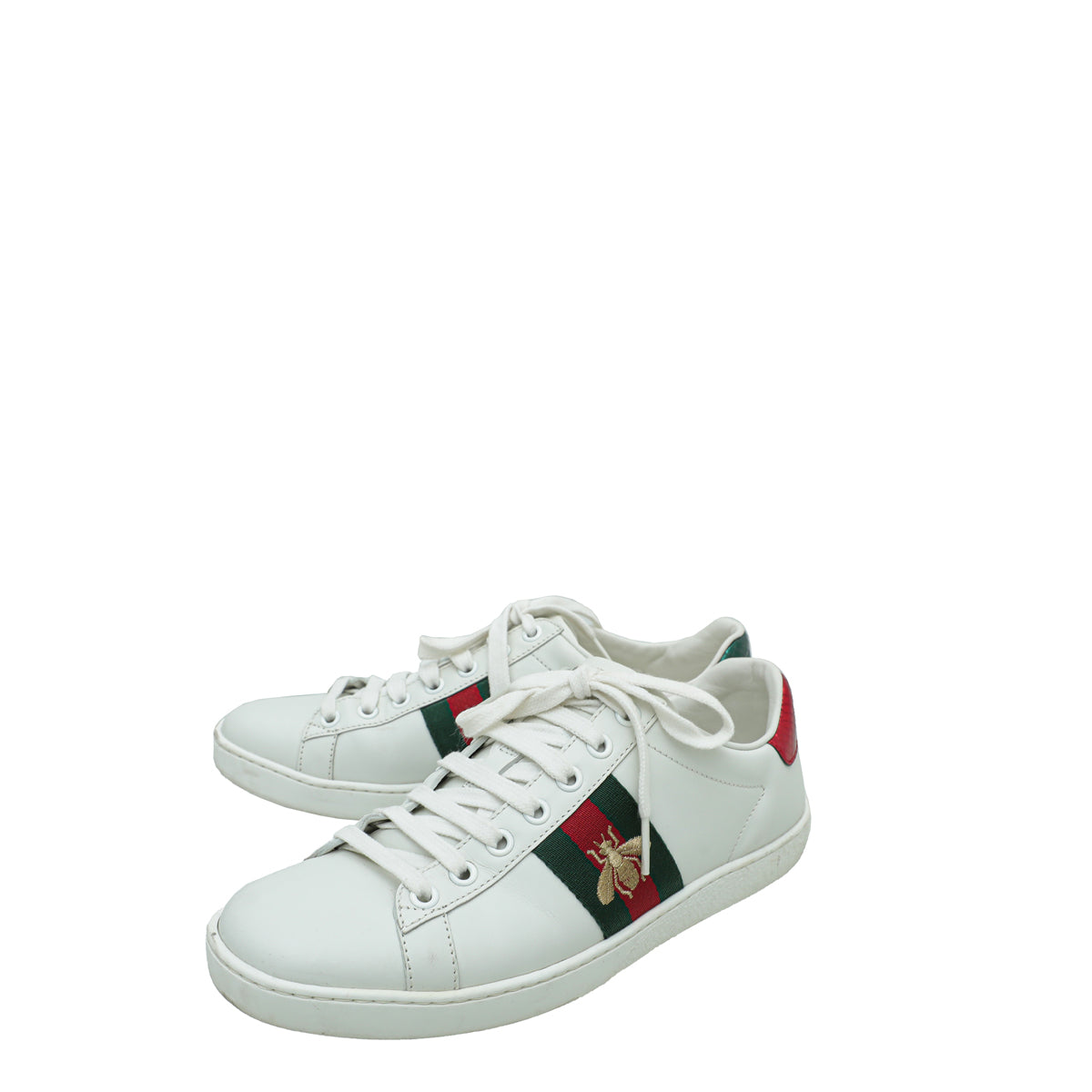 Gucci White Ace Bee Embroidered Sneakers 37-Gucci-THE CLOSET