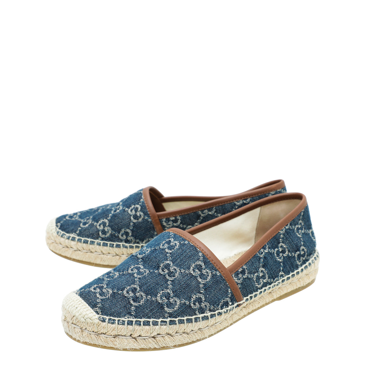 Gucci Navy Blue GG Denim Espadrille 37-Gucci-THE CLOSET