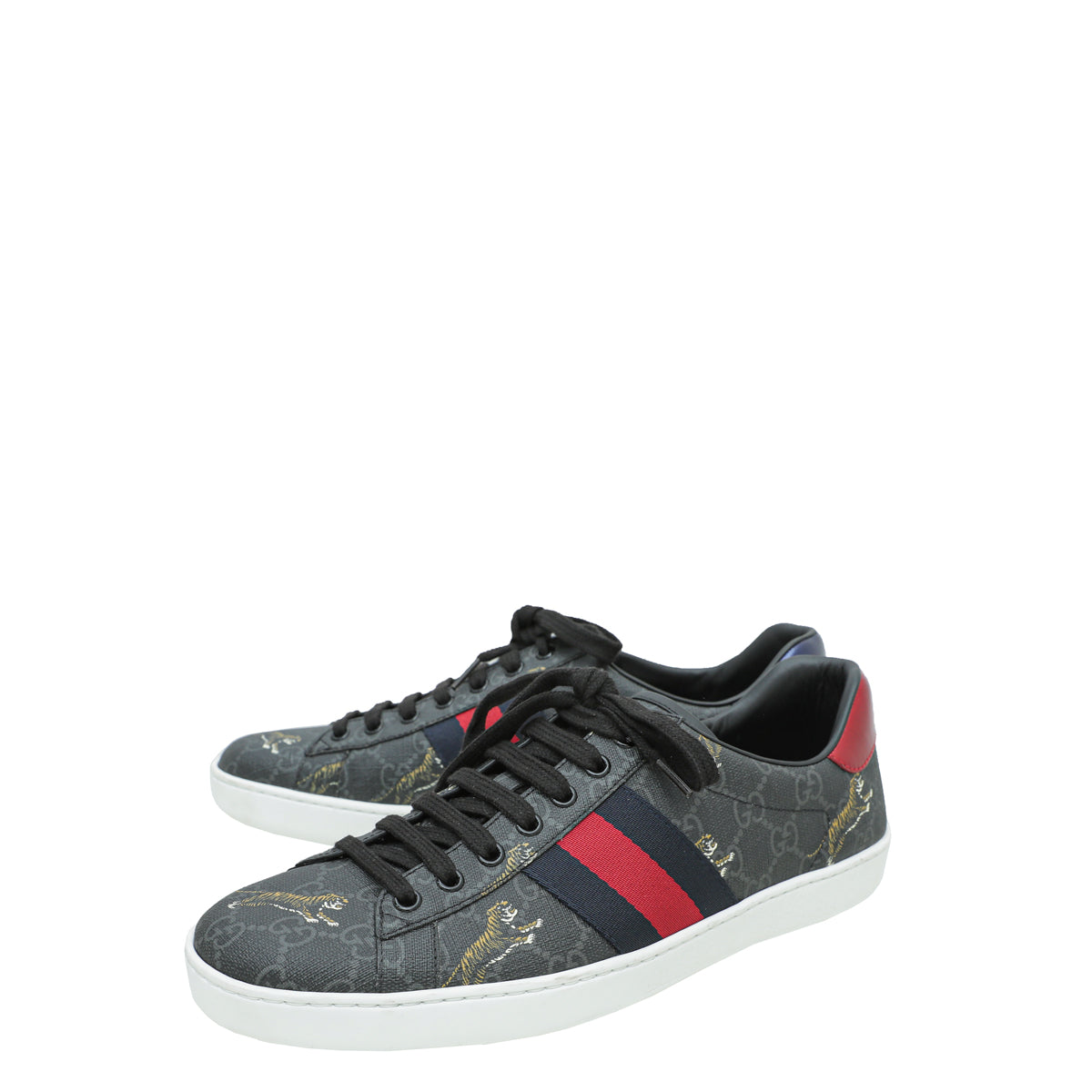 Gucci Black GG Supreme Ace Tigers Sneaker 8-Gucci-THE CLOSET