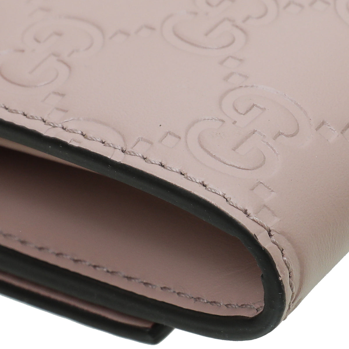 Gucci Baby Pink GG Guccissima Bow Continental Wallet