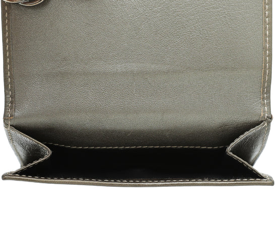 Gucci Metallic Olive Interlocking GG Imprime French Wallet