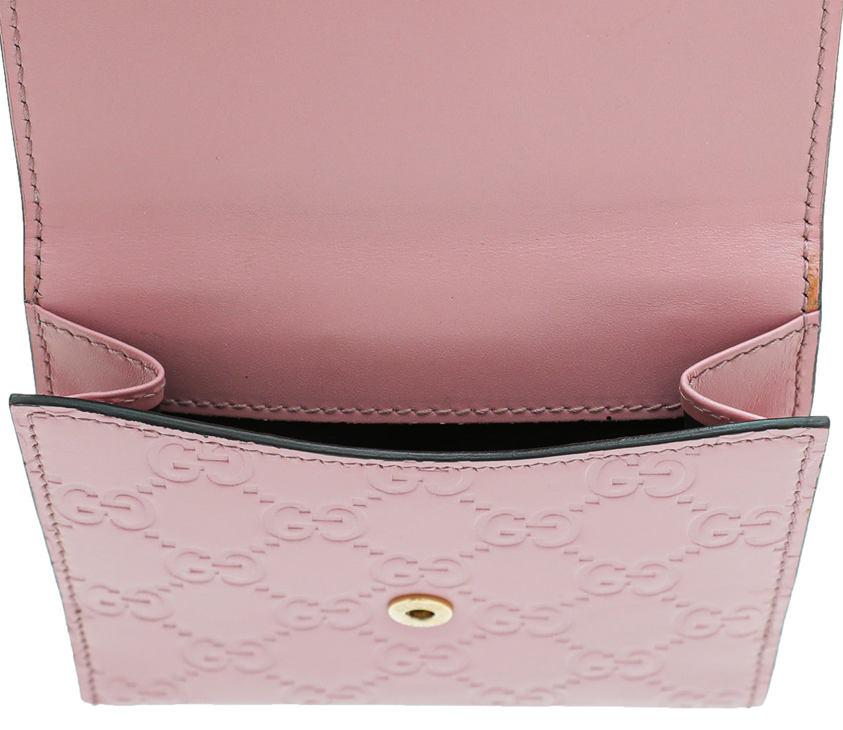 Gucci Pink Guccissima Interlocking G French Wallet