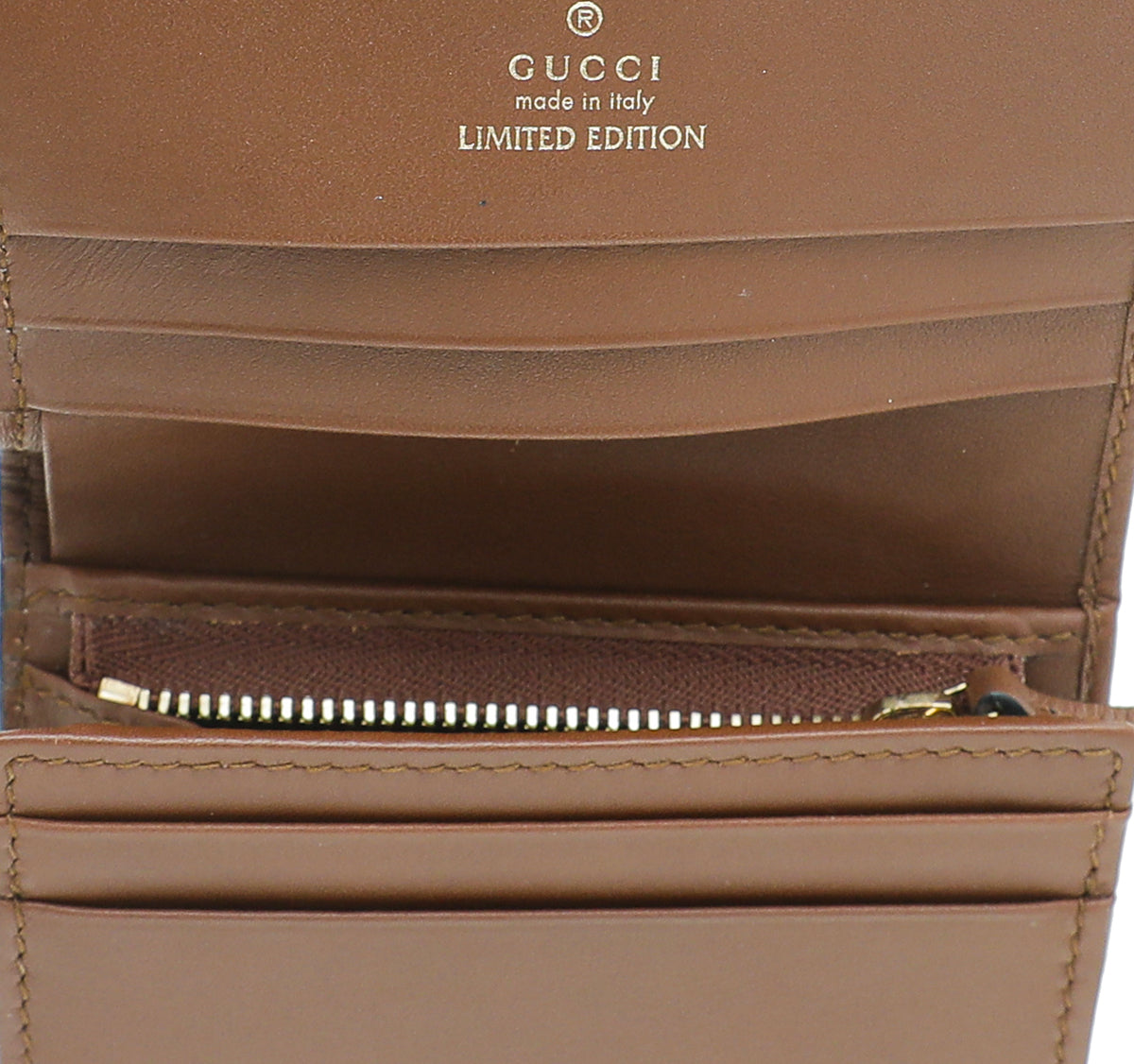 Gucci Ebony GG Supreme Bird Embroidered Card Case