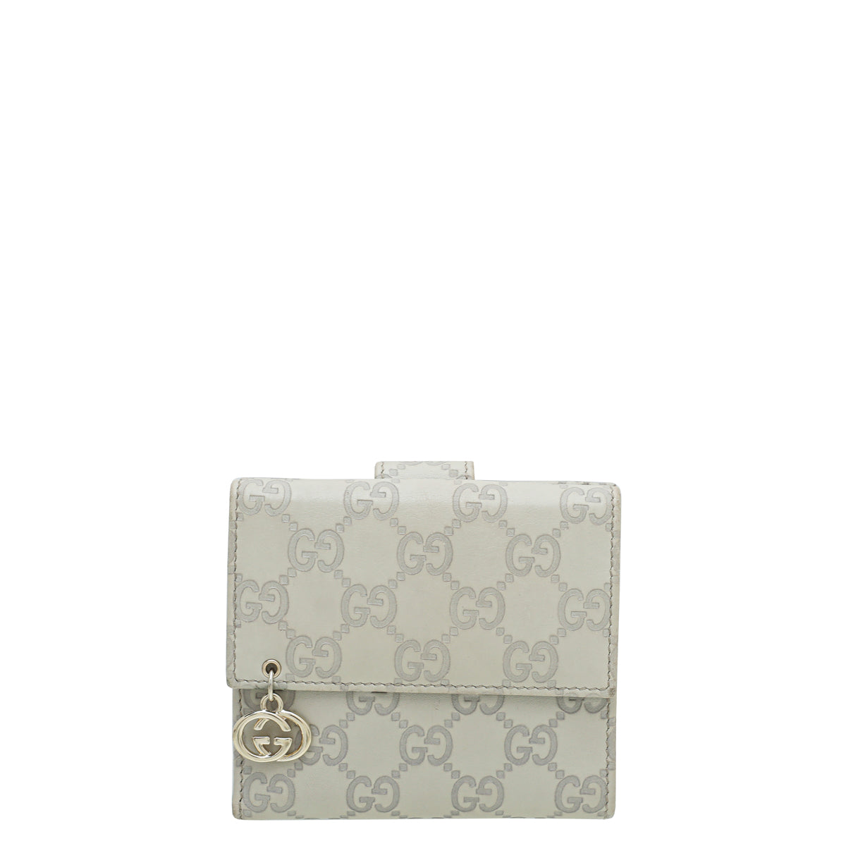 Gucci Cream Interlocking G Guccissima French Wallet-Gucci-THE CLOSET