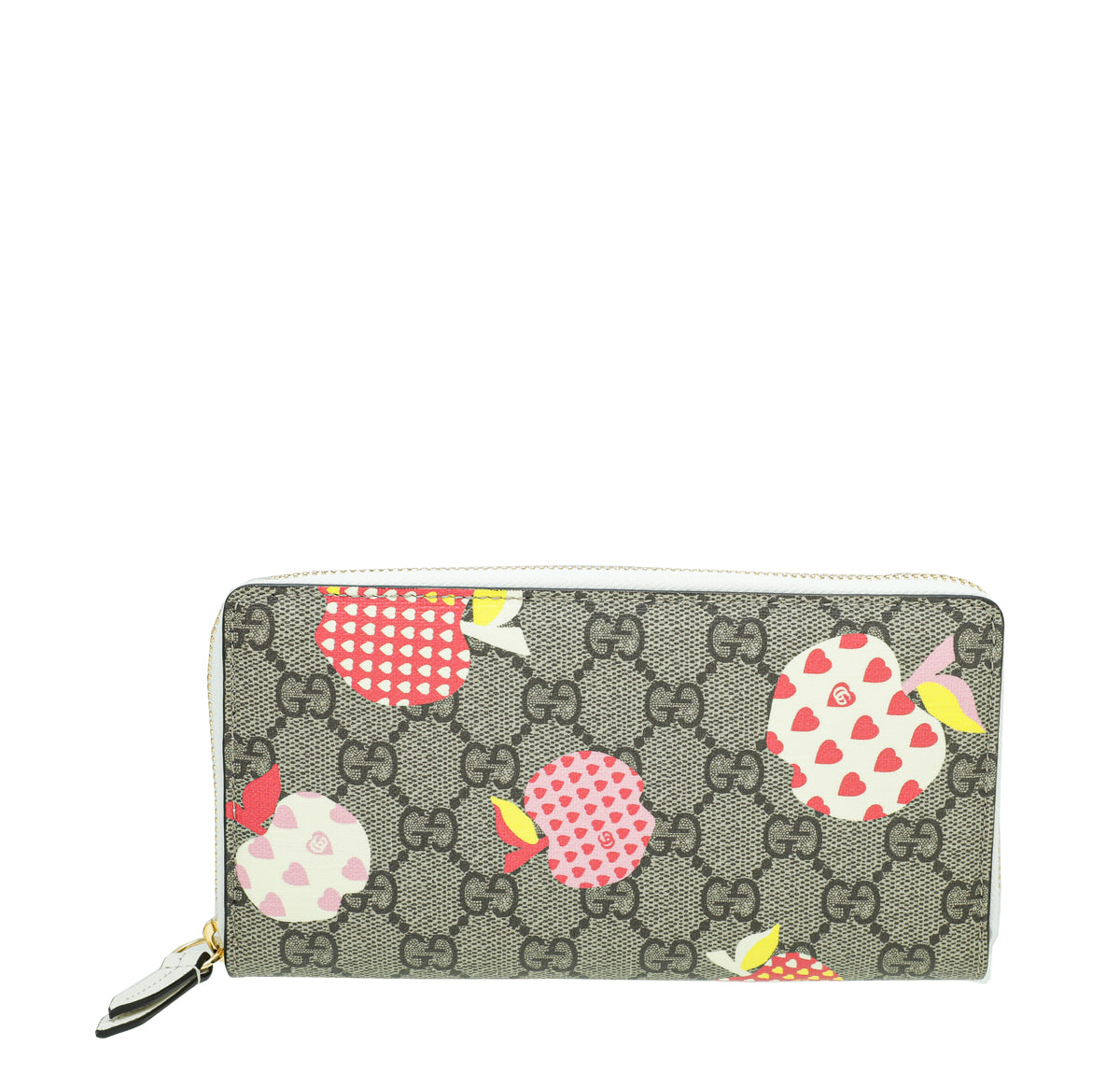 Gucci Ebony Multicolor GG Supreme Les Pommes Zip Around Wallet – THE CLOSET