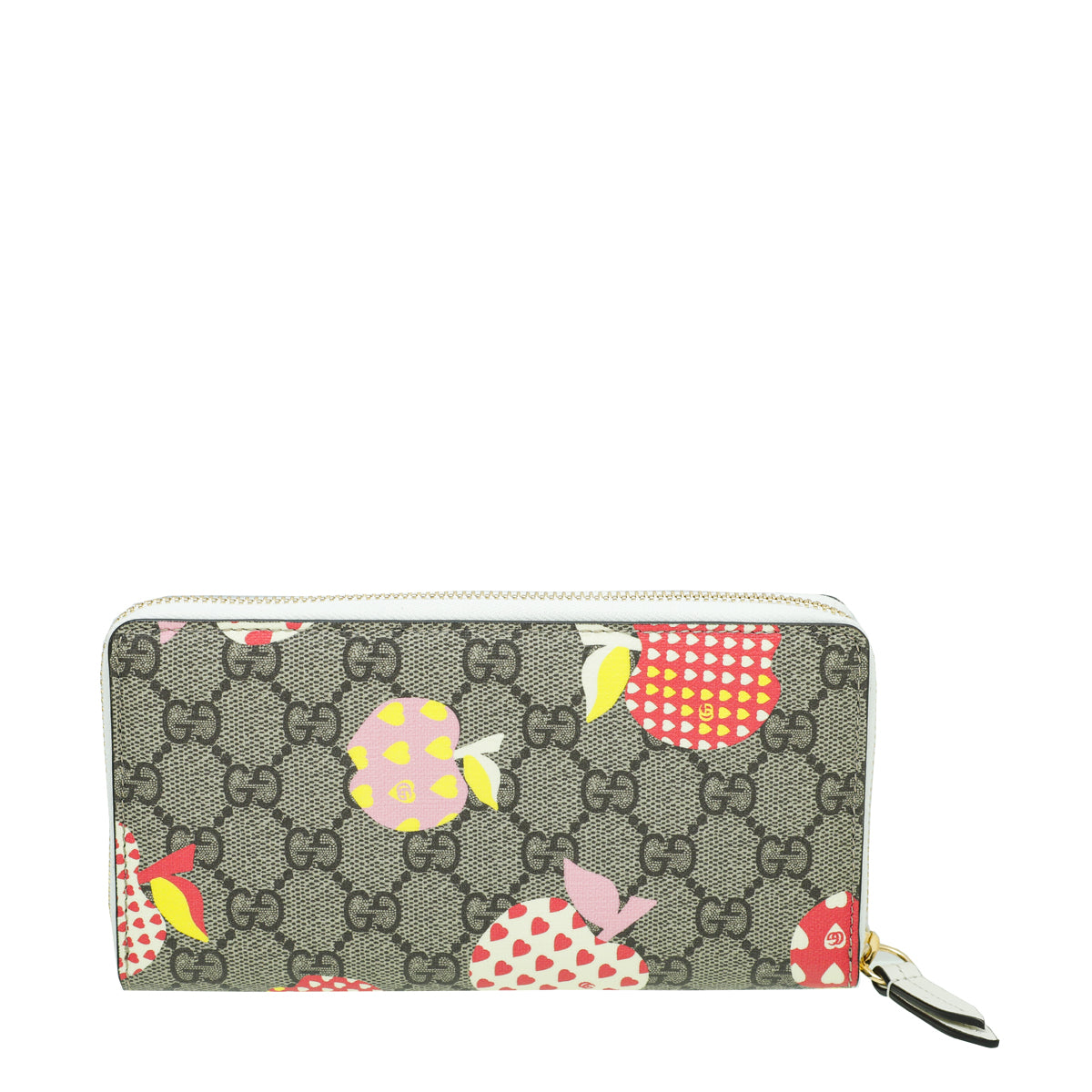 Gucci Ebony Multicolor GG Supreme Les Pommes Zip Around Wallet-Gucci-THE CLOSET