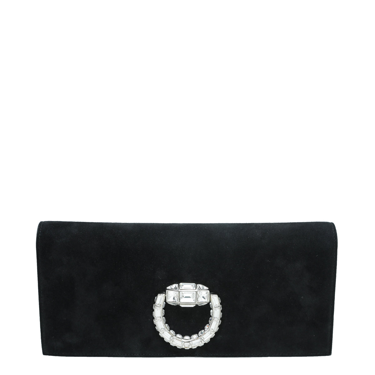 Gucci Black Suede Broadway Crystal Clutch-Gucci-THE CLOSET