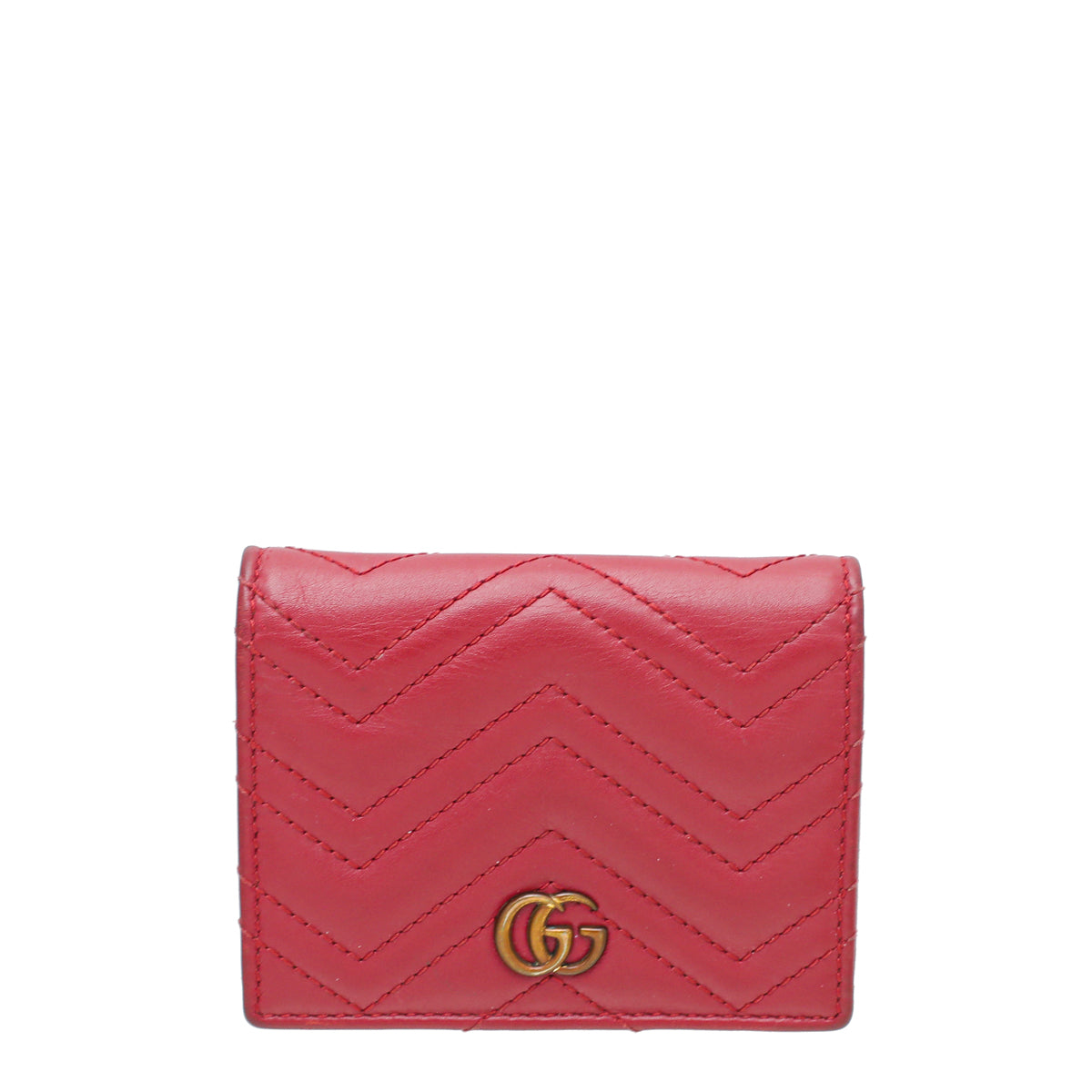 Gucci Red GG Marmont Card Case-Gucci-THE CLOSET