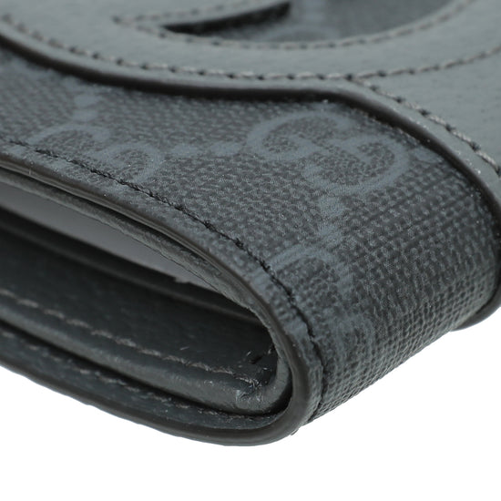 Gucci Dark Grey Cut-Out Interlocking G Wallet