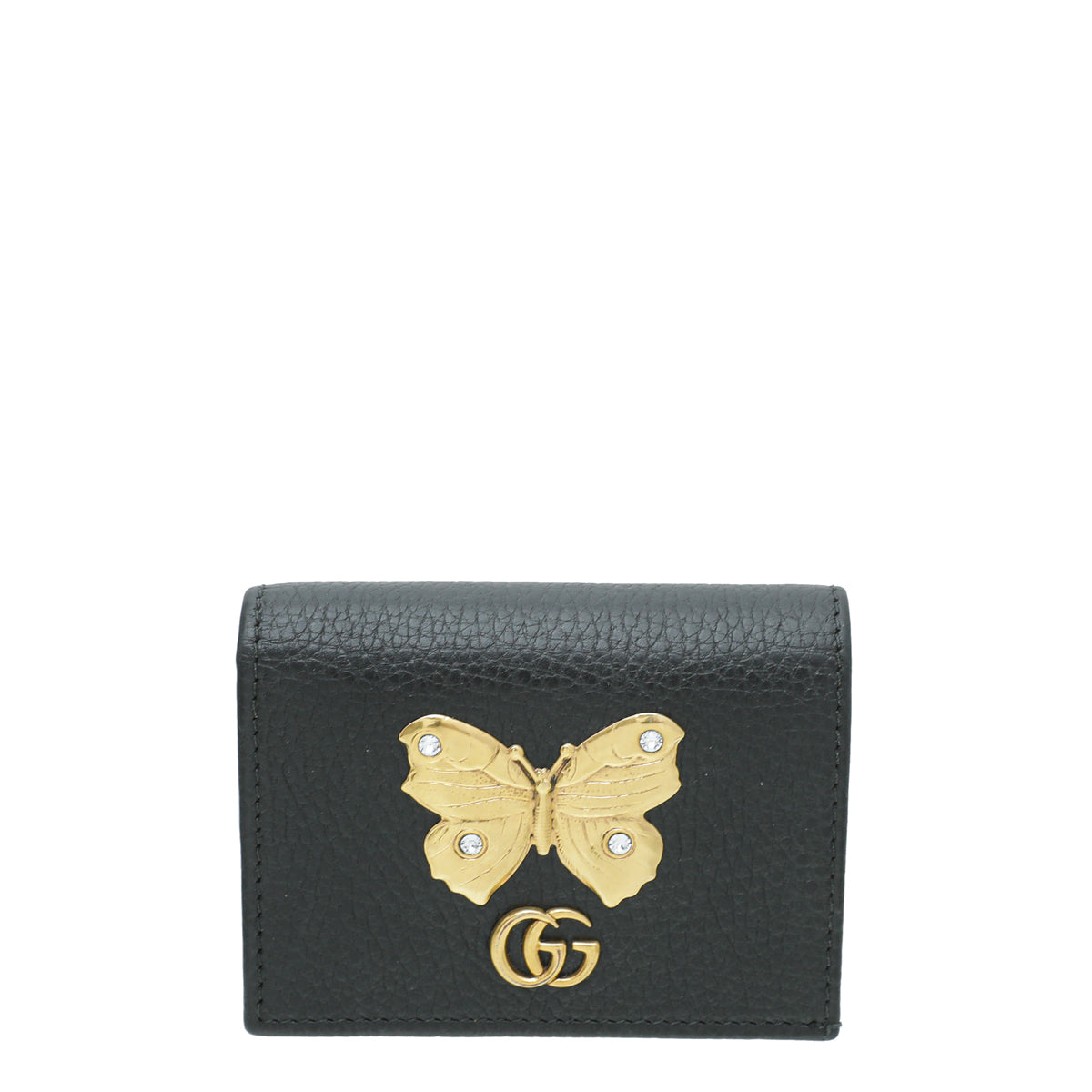 Gucci Black GG Marmont Butterfly Card Case-Gucci-THE CLOSET