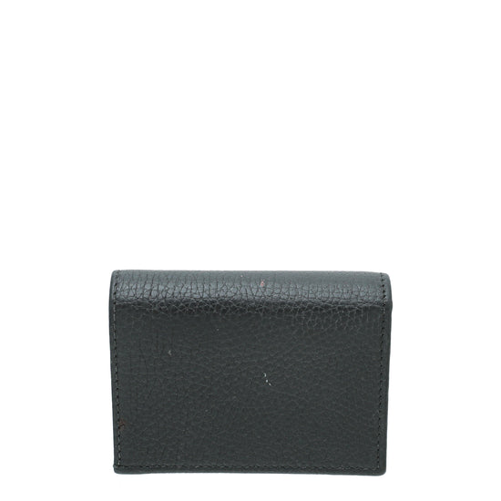 Gucci Black GG Marmont Butterfly Card Case