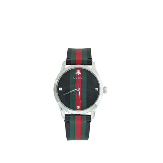 Gucci Steel G Timeless Web Men's 38mm Quartz Watch