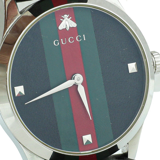 Gucci Steel G Timeless Web Men's 38mm Quartz Watch