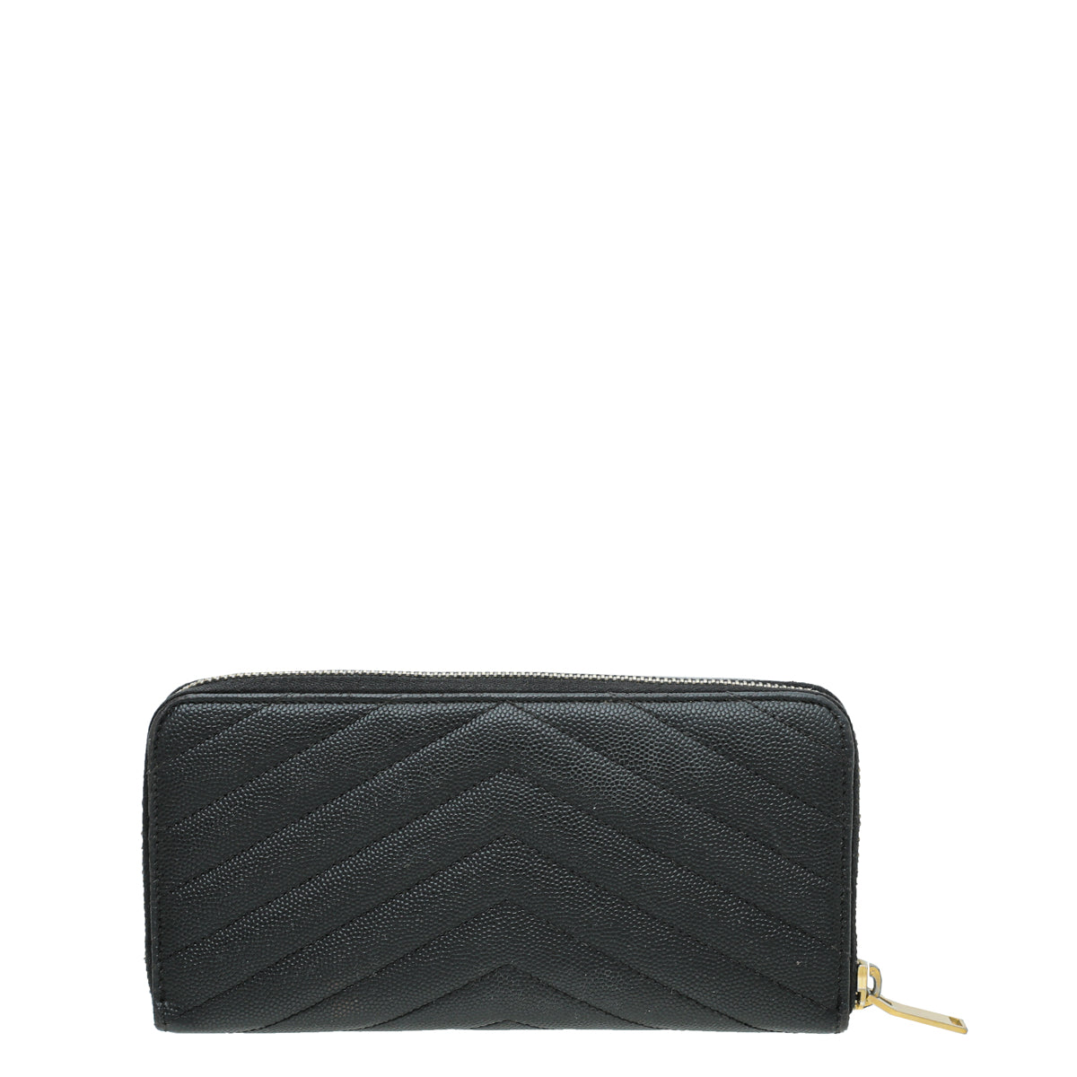 YSL Black Cassandre Zip Around Wallet