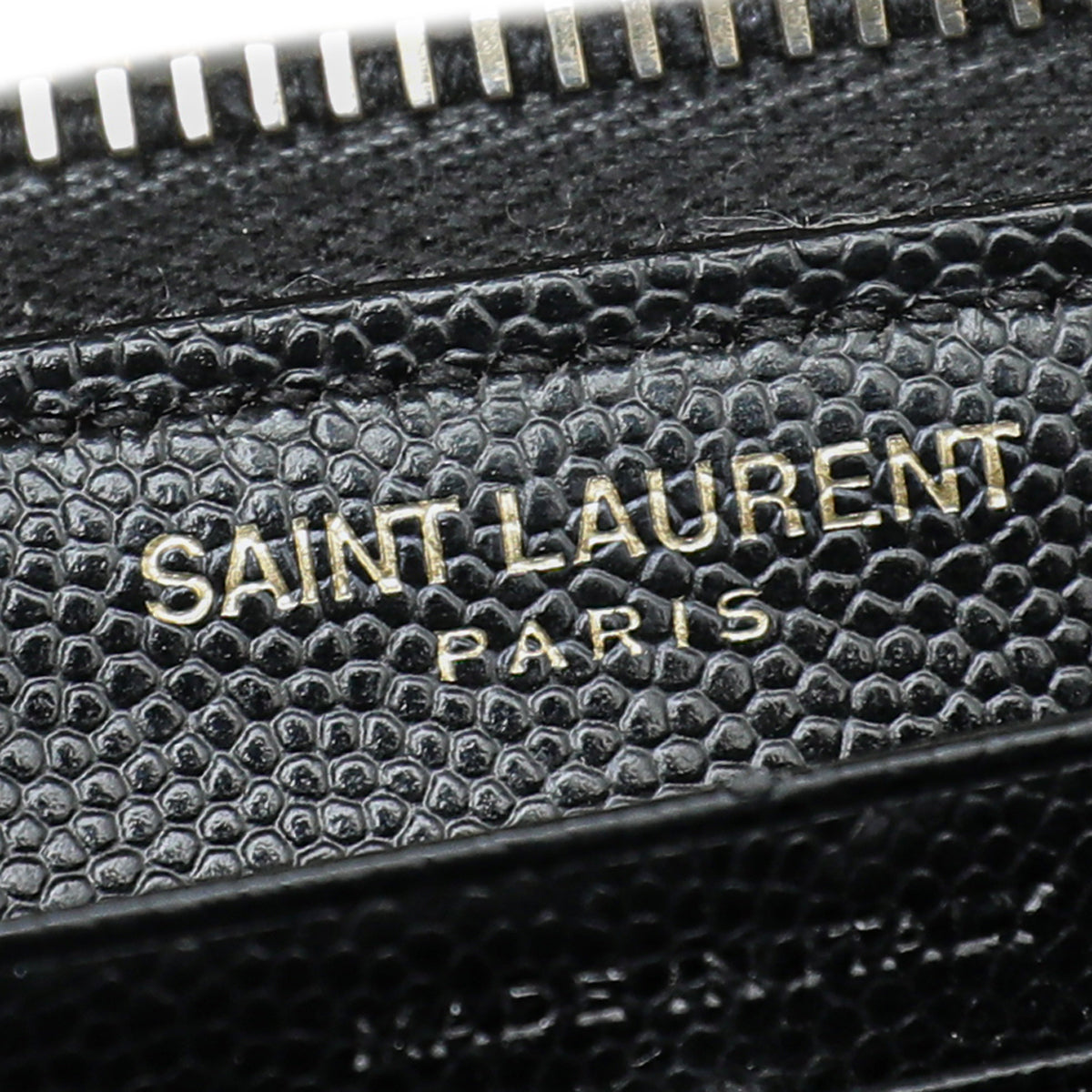 YSL Black Cassandre Zip Around Wallet