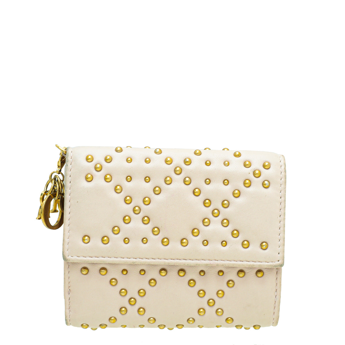 Christian Dior Light Pink Lady Dior Studded Wallet-Christian Dior-THE CLOSET