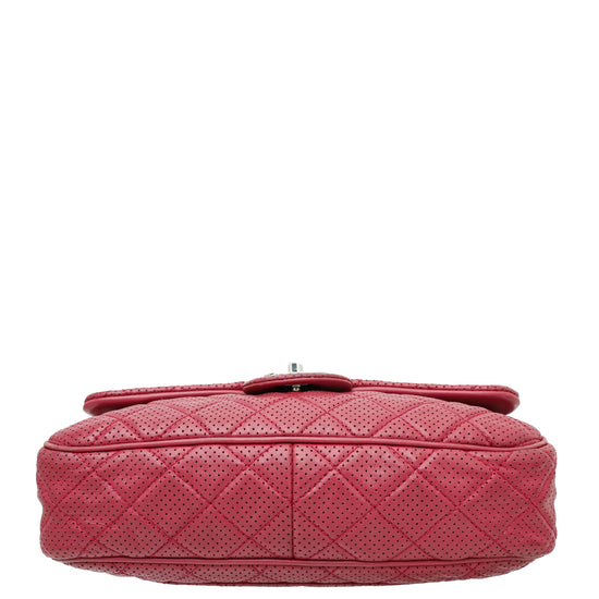 Chanel Red Perforated Flap Jumbo Bag – The Closet