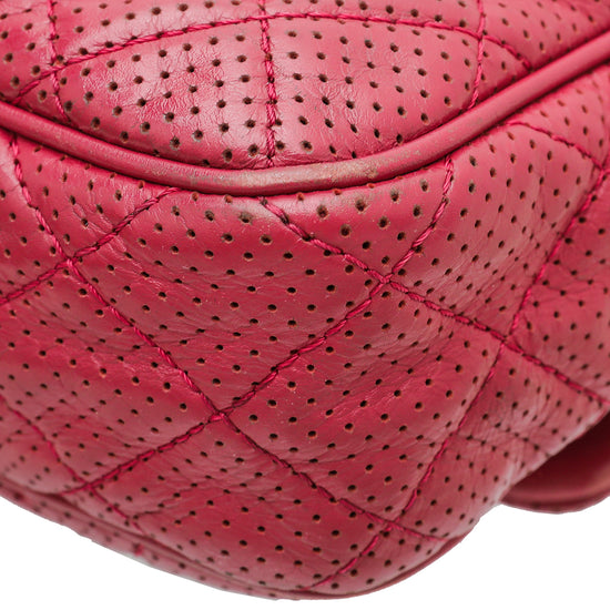 Chanel Red Perforated Flap Jumbo Bag
