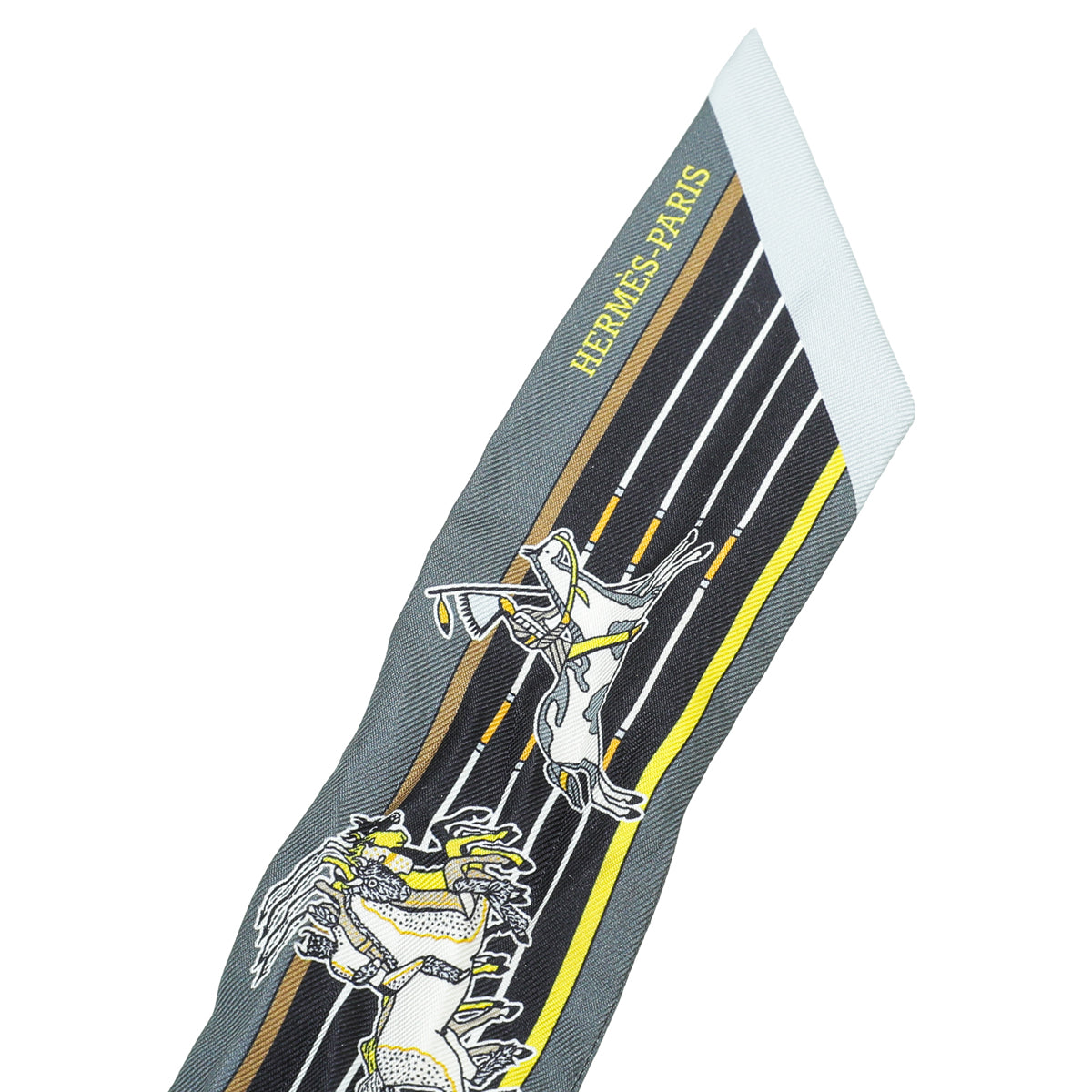 Hermes Bicolor Horses Print Silk Twilly-Hermes-THE CLOSET